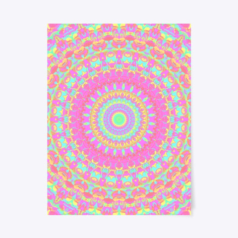 Hippie Rainbow Mandala Poster Print