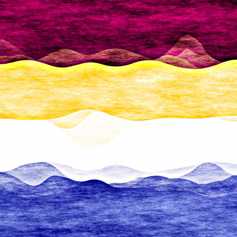 Groovy Watercolor Abstract Asexual Homoromantic  Pride Flag