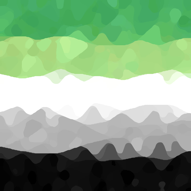 blobby abstract aromantic pride flag background