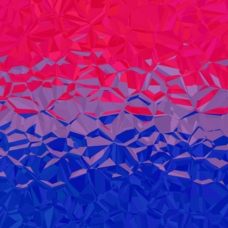 Crystalline abstract bisexual pride flag background