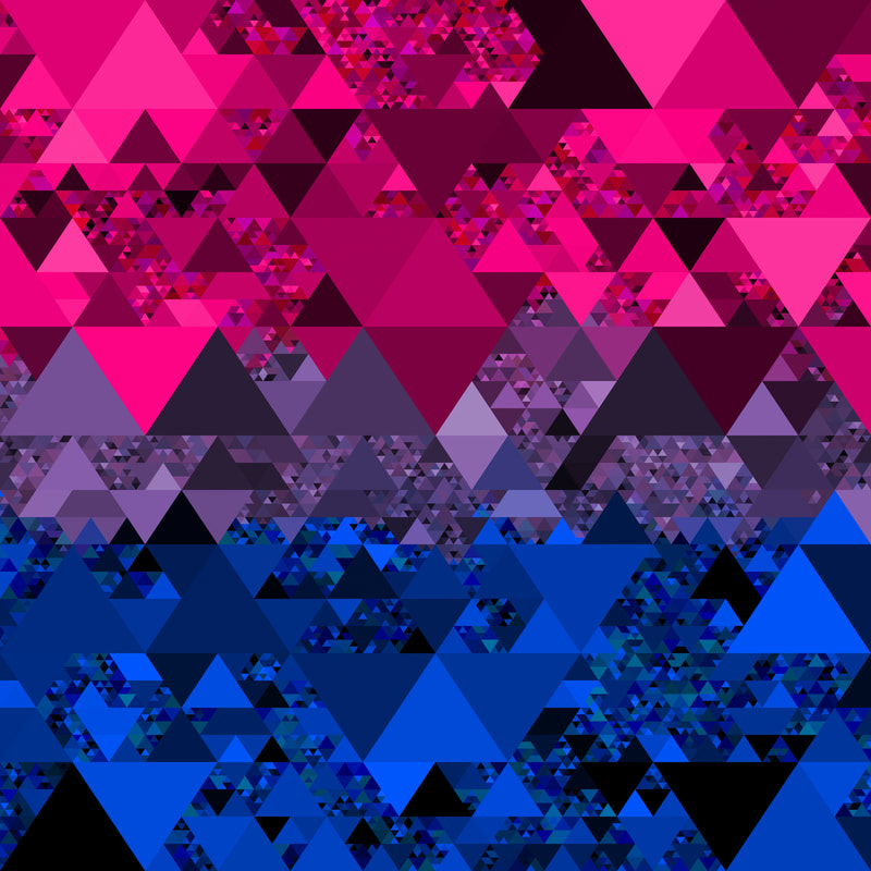 Triangle abstract bisexual pride flag background
