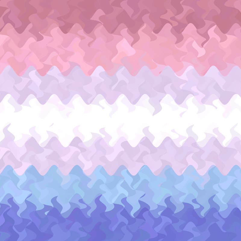 Squiggly abstract bigender pride flag background