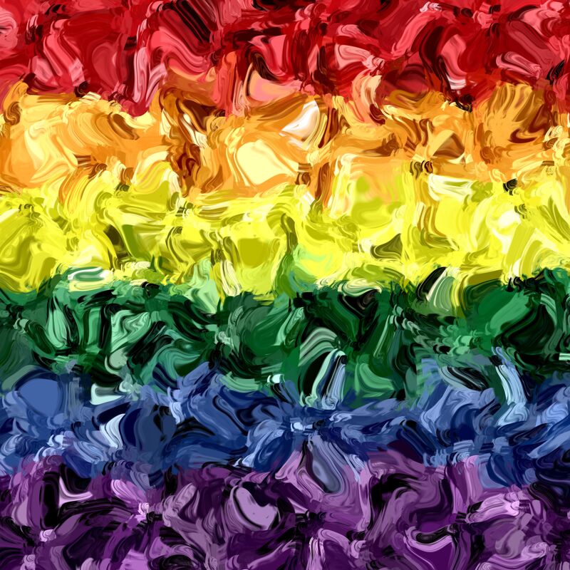 brush stroke abstract gay pride flag background