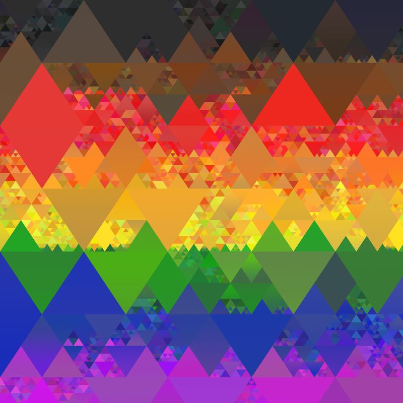 triangles abstract Philadelphia gay pride flag background 