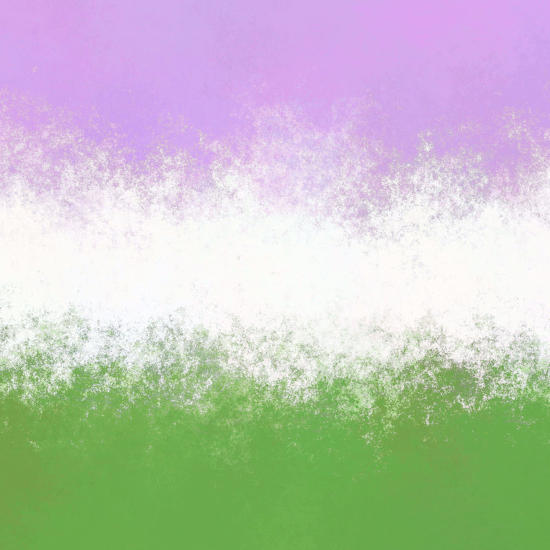 misty abstract genderqueer pride flag background