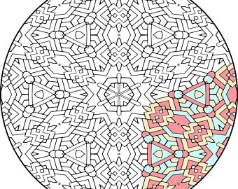 Ornate Geometric Funky Hippie Boho Mandala Coloring Pages