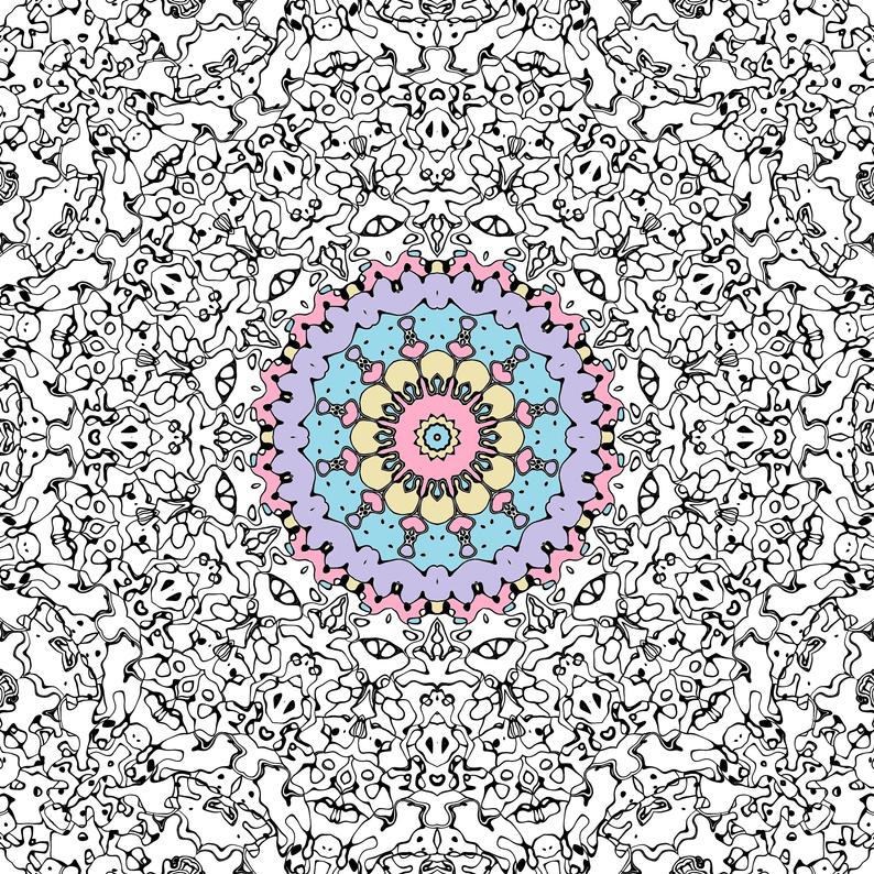 Psychedelic Hippie Intricate Mandala Coloring Pages