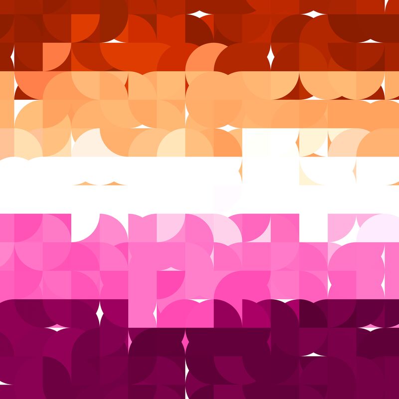 mid century modern abstract lesbian pride flag background