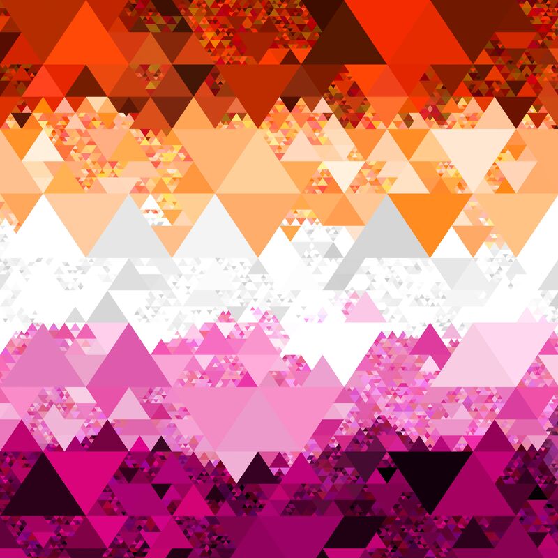 triangular abstract lesbian pride flag background