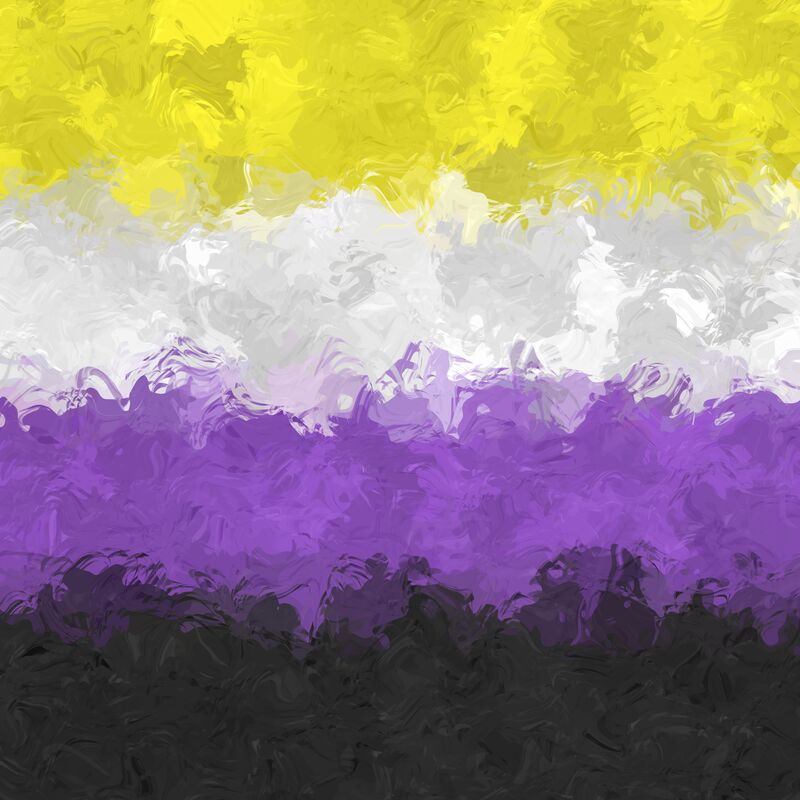 paint smudge abstract nonbinary pride flag background 