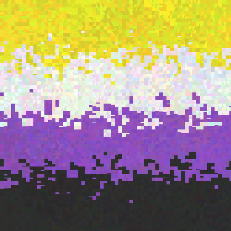 cyberpunk abstract nonbinary pride flag background