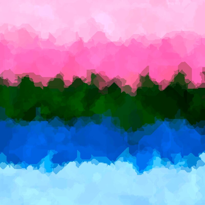 Grungy Trippy Abstract Omniromantic Pride Flag