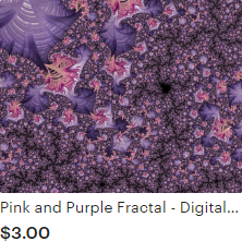 Pink and Purple Fractal Digital Print