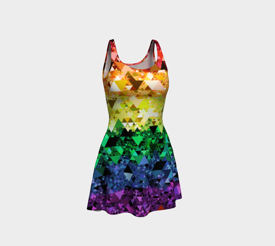 Boho Geometric Rainbow Abstract Gay Pride Dress