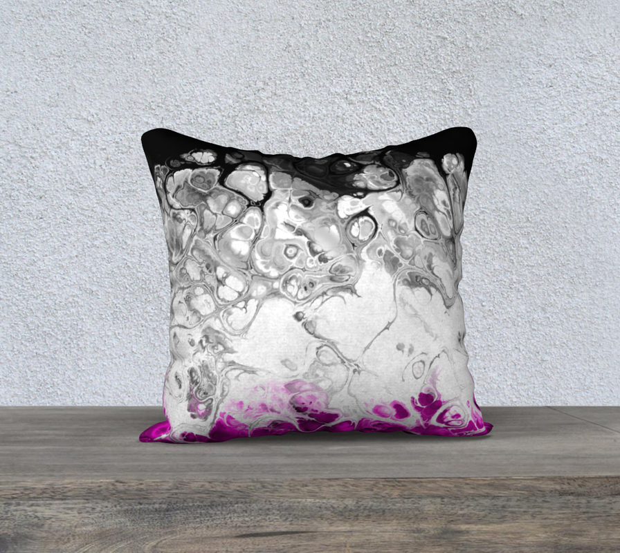 Trippy Marbled Fractal Abstract Ace Pride Flag Pillow