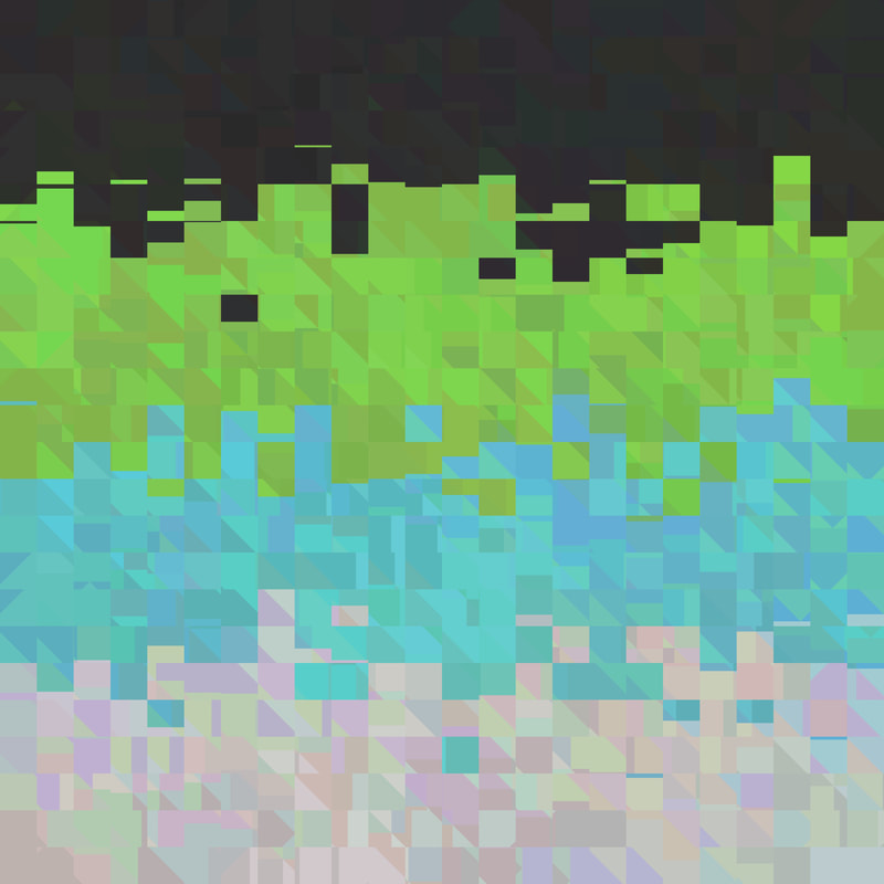 groovy pixelated abstract quioromantic pride flag
