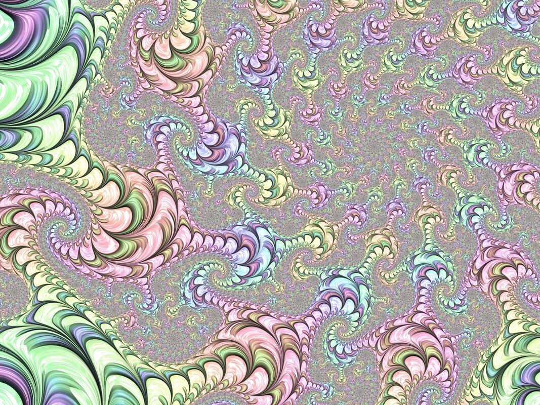 Pale Shimmery Rainbow Spiral Fractal