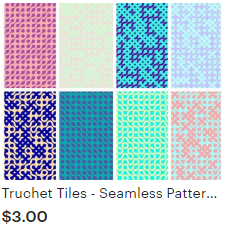 Groovy Truchet Tiles Seamless Patterns
